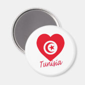Tunesië Vlag Hart Magneet (Voorkant / Achterkant)