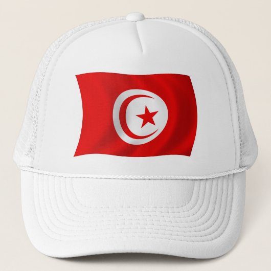 Tunesië Vlag Hoed Trucker Pet (Voorkant)