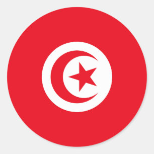 Tunesië Vlag Nationaal Trots Ontwerp Ronde Sticker