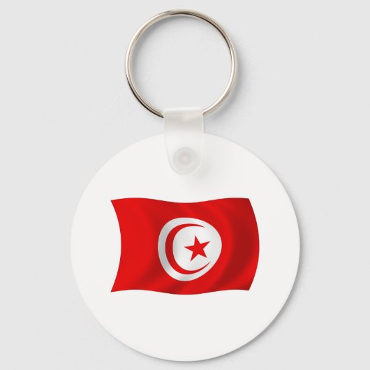 Tunesië Vlag Sleutelhanger (Voorkant)