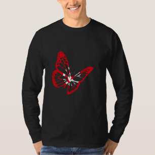 Tunesië Vlag Vlinder Tunesische Trots Tunesische W T-shirt