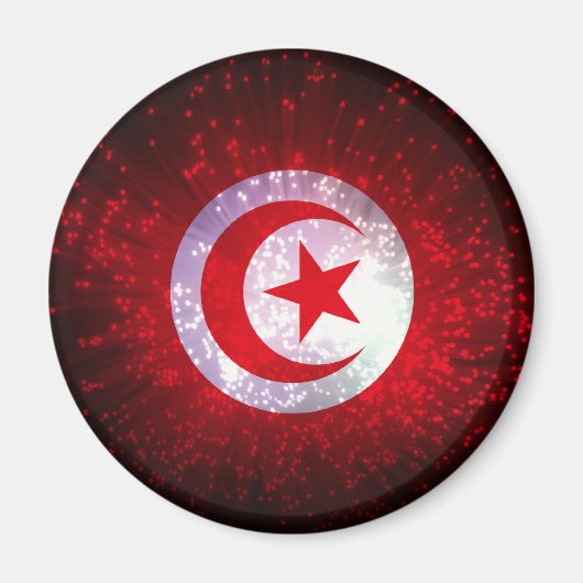 Tunesië Vlag Vuurwerk Magneet (Voorkant)