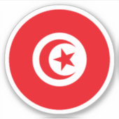 Tunesië Vlaggen Ronde Sticker (Voorkant)