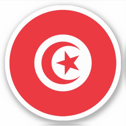 Tunesië Vlaggen Ronde Sticker (Voorkant)