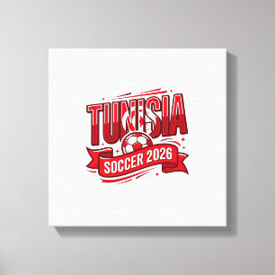 Tunesië Voetbal 2026 Voetbal Vet Land Typografie Canvas Afdruk