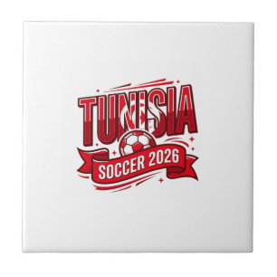Tunesië Voetbal 2026 Voetbal Vet Land Typografie Tegeltje