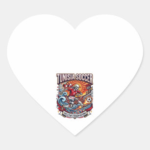 Tunesië Voetbal Skelet Aanvaller Landen Premium Sp Hart Sticker