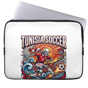 Tunesië Voetbal Skelet Aanvaller Landen Premium Sp Laptop Sleeve