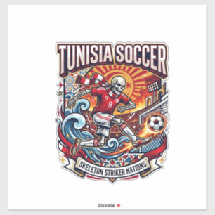 Tunesië Voetbal Skelet Aanvaller Landen Premium Sp Sticker