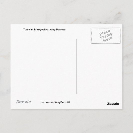 Tunesisch Matryoshka Briefkaart (Achterkant)
