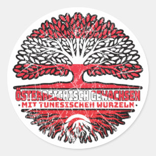 Tunesisch Tunesisch Österreichisch Österreich Baum Ronde Sticker
