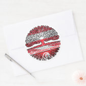 Tunesisch Tunesisch Österreichisch Österreich Baum Ronde Sticker (Envelop)