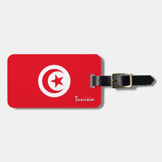 Tunesische Bagagelabels, patriottische Tunesische  Bagagelabel (Voorkant horizontaal)