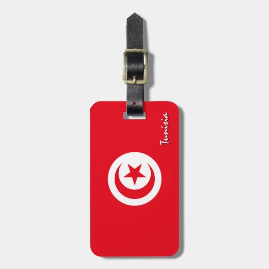 Tunesische Bagagelabels, patriottische Tunesische  Bagagelabel (Voorkant verticaal)