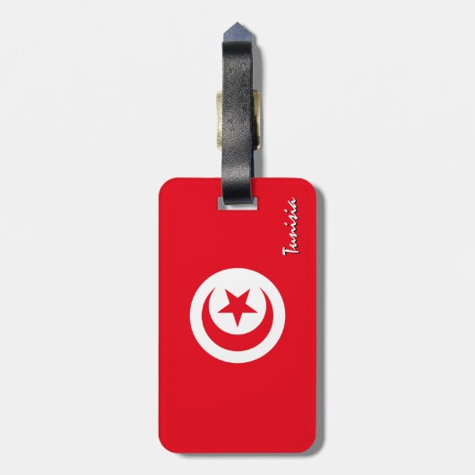 Tunesische Bagagelabels, patriottische Tunesische Bagagelabel (Achterkant verticaal)