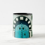 Tunesische blauwe deur tweekleurige koffiemok (Center)