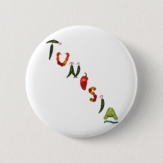 Tunesische Chili Peppers Ronde Button 5,7 Cm (Voorkant)