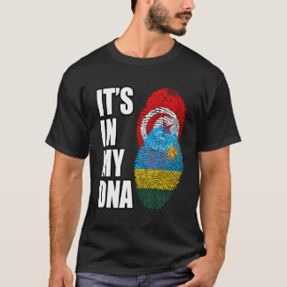 Tunesische en Rwandese mix erfgoed DNA vlag T-shirt