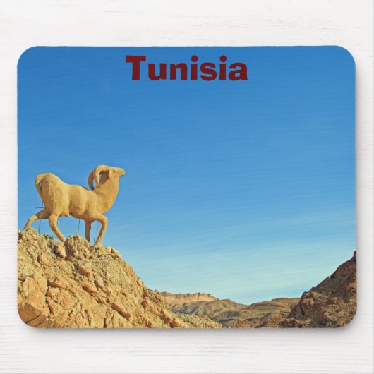 Tunesische geitenstandbeeld muismat (Voorkant)