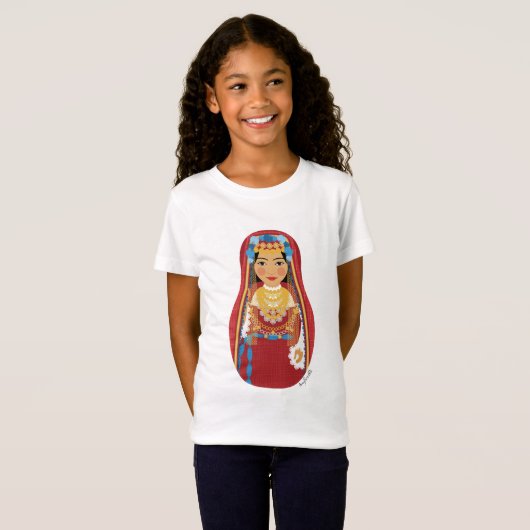 Tunesische Matryoshka Girls' T-shirt (Voorkant volledig)