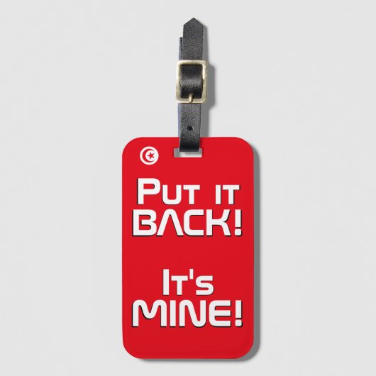 Tunesische nationale vlag Funny Patriotic Bagagelabel (Voorkant (verticaal))