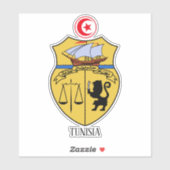 Tunesische nationale wapenschild sticker (Vel)