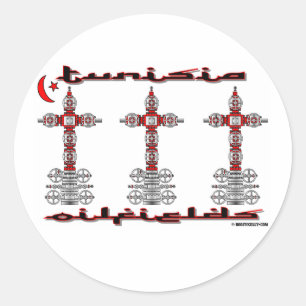 Tunesische olievelden, knollen, olie, gas ronde sticker