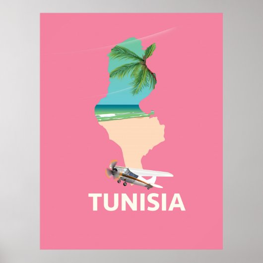 Tunesische plattegrond poster (Voorkant)