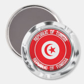 Tunesische ronde Emblem Magneet (Voorkant / Achterkant)