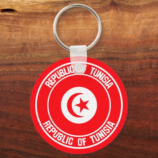 Tunesische ronde Emblem Sleutelhanger (Voorkant)