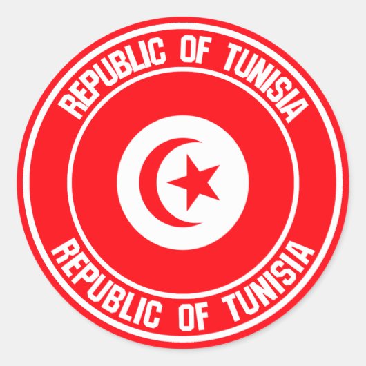 Tunesische ronde Emblem Sticker (Voorkant)