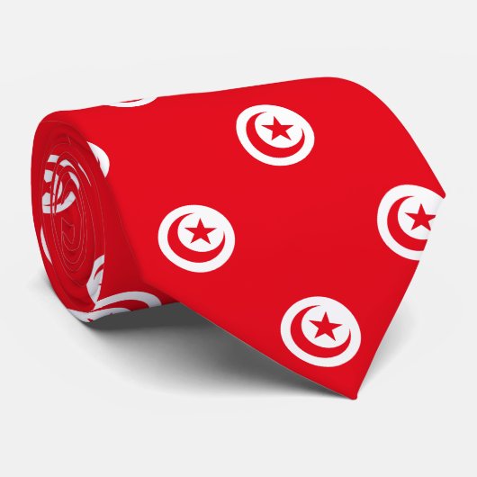 Tunesische Stropdassen, mode Tunesische vlag, bedr Stropdas (Opgerold)