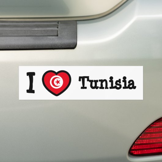 Tunesische vlag bumpersticker (Op auto)