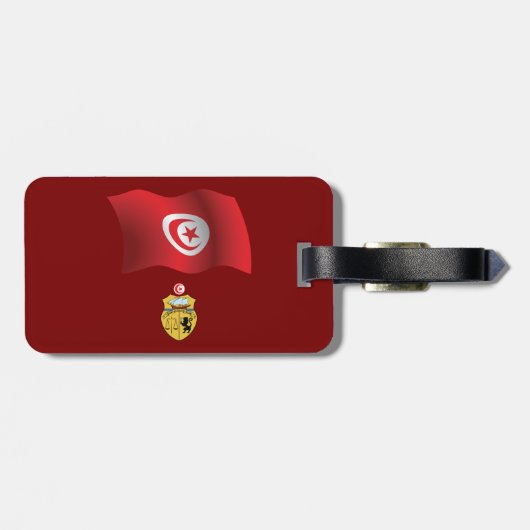 Tunesische vlag en wapenschild Patriottisch Tunesi Bagagelabel (Achterkant horizontaal)