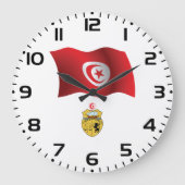 Tunesische vlag en wapenschild Patriottisch Tunesi Grote Klok (Voorkant)