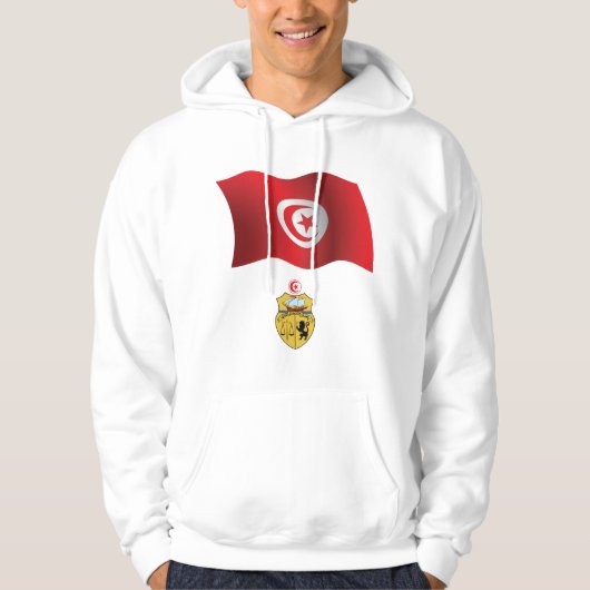Tunesische vlag en wapenschild Patriottisch Tunesi Hoodie (Voorkant)