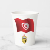 Tunesische vlag en wapenschild Patriottisch Tunesi Papieren Bekers (Voorkant)