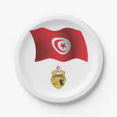 Tunesische vlag en wapenschild Patriottisch Tunesi Papieren Bordje (Voorkant)