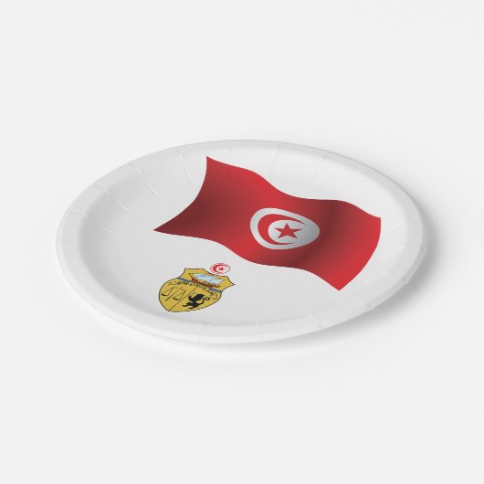 Tunesische vlag en wapenschild Patriottisch Tunesi Papieren Bordje (Gekanteld)