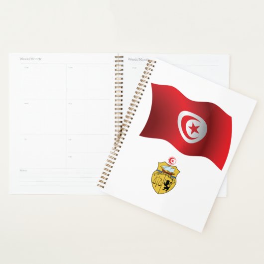 Tunesische vlag en wapenschild Patriottisch Tunesi Planner (Display)