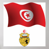 Tunesische vlag en wapenschild Patriottisch Tunesi Poster (Voorkant)