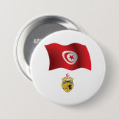 Tunesische vlag en wapenschild Patriottisch Tunesi Ronde Button 7,6 Cm (Voorkant /achterkant)