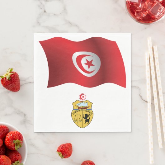 Tunesische vlag en wapenschild Patriottisch Tunesi Servet (Insitu)