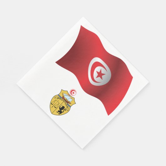 Tunesische vlag en wapenschild Patriottisch Tunesi Servet (Hoek)