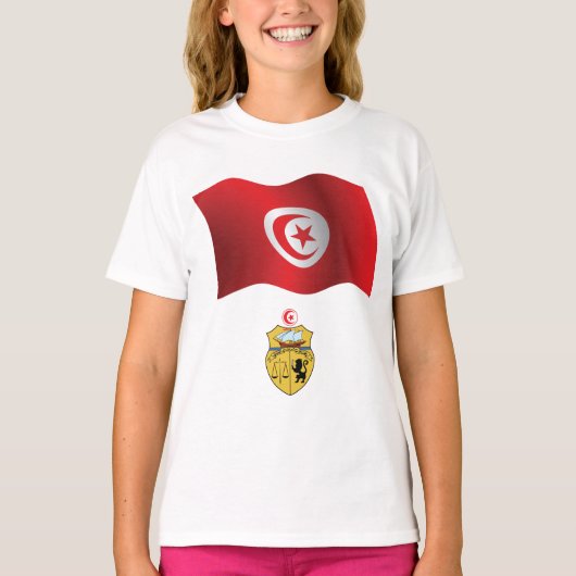 Tunesische vlag en wapenschild Patriottisch Tunesi T-shirt (Voorkant)