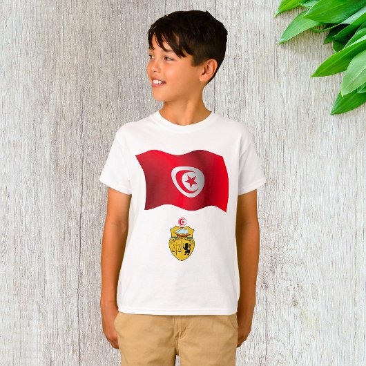 Tunesische vlag en wapenschild Patriottisch Tunesi T-shirt