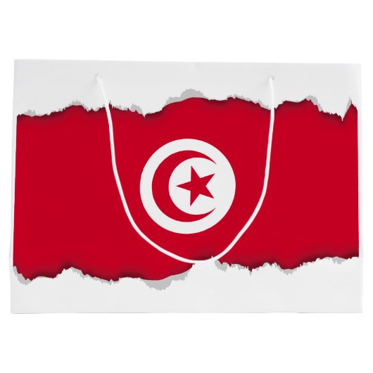 Tunesische vlag groot cadeauzakje (Achterkant)