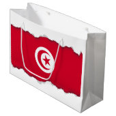 Tunesische vlag groot cadeauzakje (Voorkant Gekanteld)