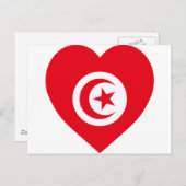 Tunesische vlag Heart Briefkaart (Voorkant / Achterkant)