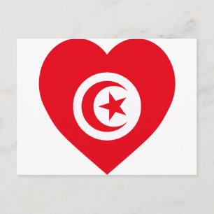 Tunesische vlag Heart Briefkaart